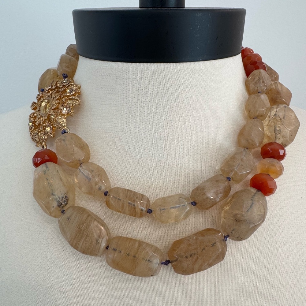 Gorgeous Quartz Double Strand with Brooch Accent - Picture 11 of 11